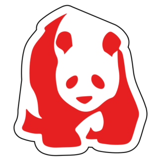 Realistic Giant Panda Sticker (Red)